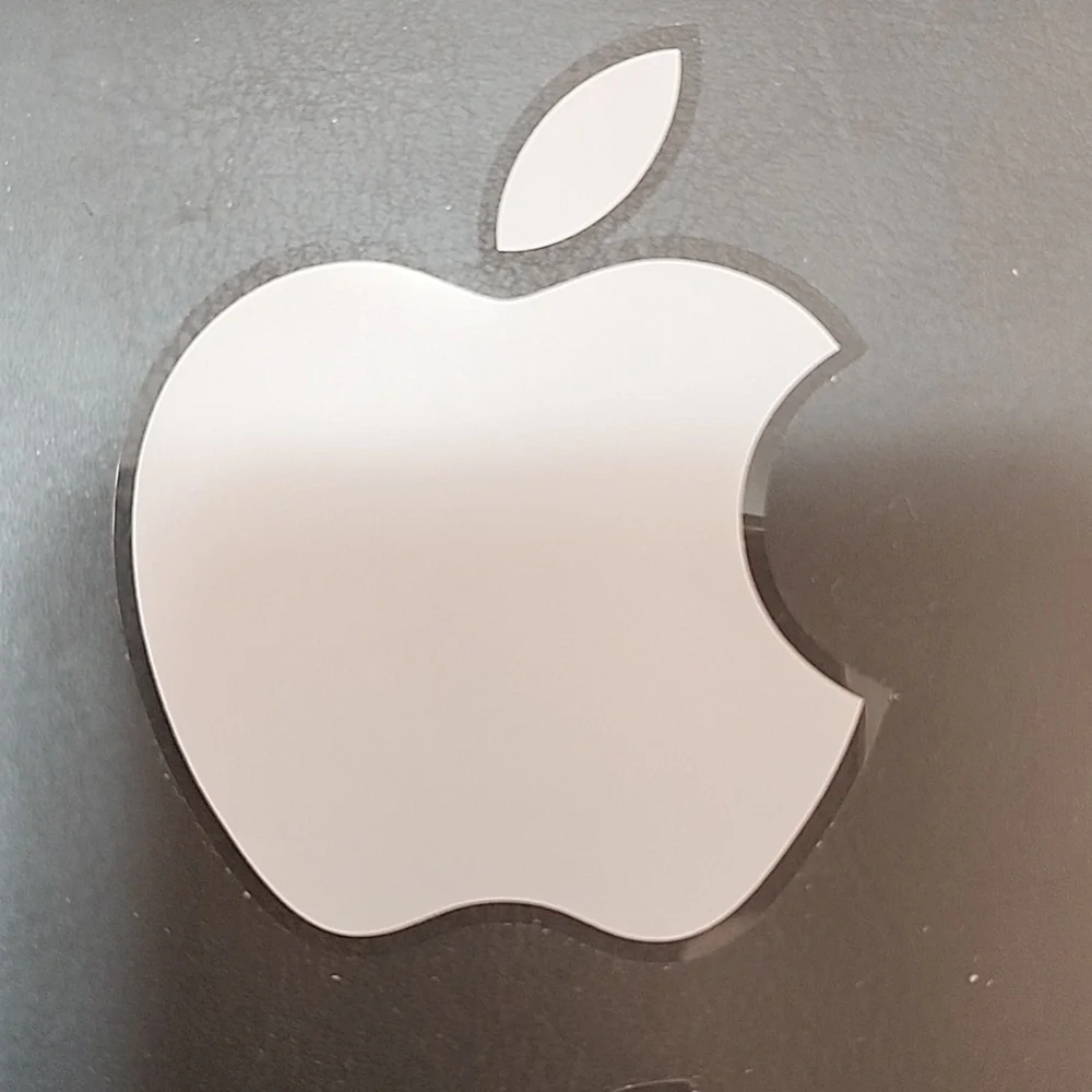 Genuine Apple Mac White Silver Stickers (2) for your iPad to Logo! 2